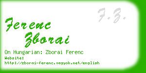 ferenc zborai business card